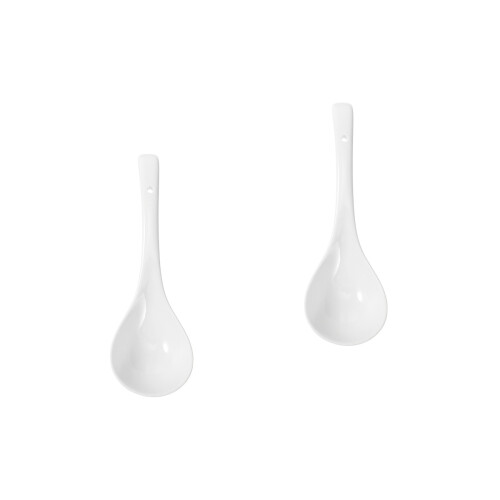 2Pièces Cuillères Céramiques Blanches Multipurpose Manche Long Cuisine 2