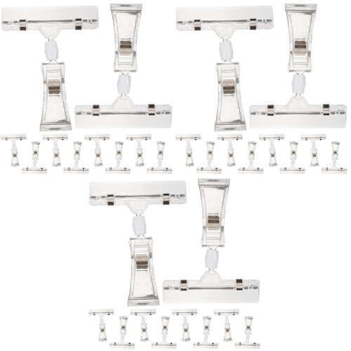 30Pièces Clips Double Face Ajustables Transparente Support Memo 1