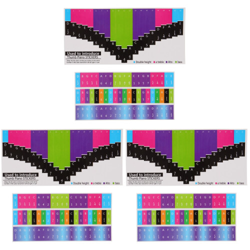 3 Ensembles Stickers Échelle Kalimba Plastique Multicolores 1