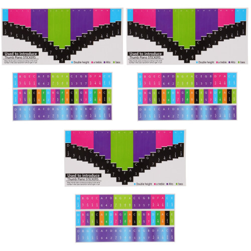 3 Ensembles Stickers Échelle Kalimba Plastique Multicolores 2