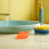 5Pcs Orange Ceramic Leaf Shaped Soap Drainers with Self-Draining Spout 8