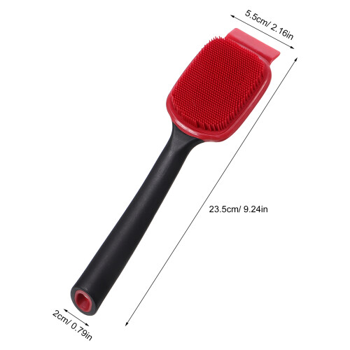 Multifunctionele Keukenborstel Rood Siliconen Nylon Antislip 1