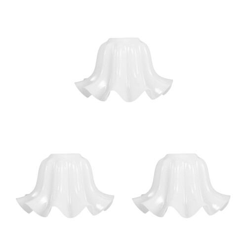 3Pcs White Flower-Shaped Plastic Lamp Shade Replacement for Home Use 2