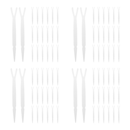 400Pcs Narrow Pointed Tip Eyelid Tape Forks White Plastic Makeup Aids 2