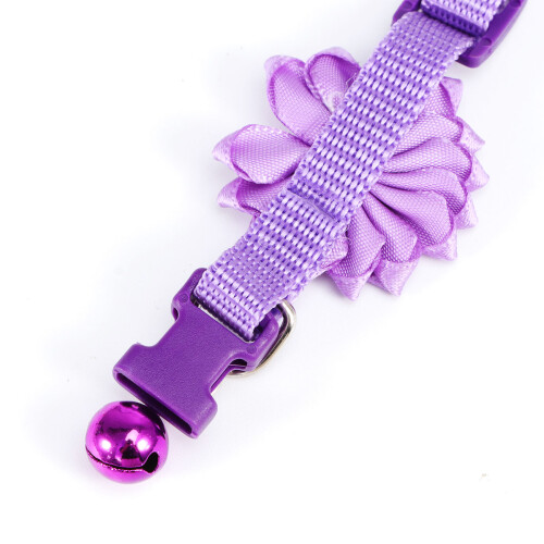 1 Pièce Collier Violet Pour Chat Pet Avec Clochette 2