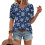Women's  Short Sleeve Button-Down V-Neck Shirts rSets -Multi S 6
