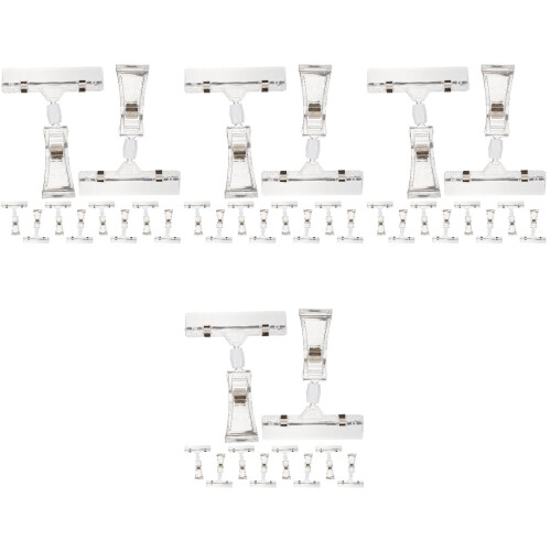 40Pièces Clips Double Face Transparent Support Carte Décor 1