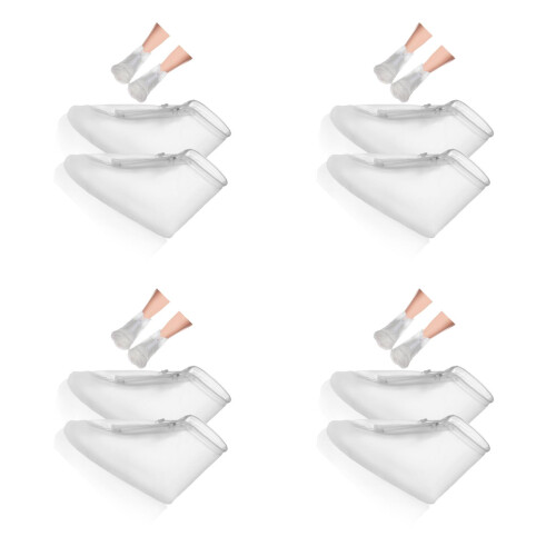 4Paires -Chaussures PVC Blanches Fermeture Zippée Et 1