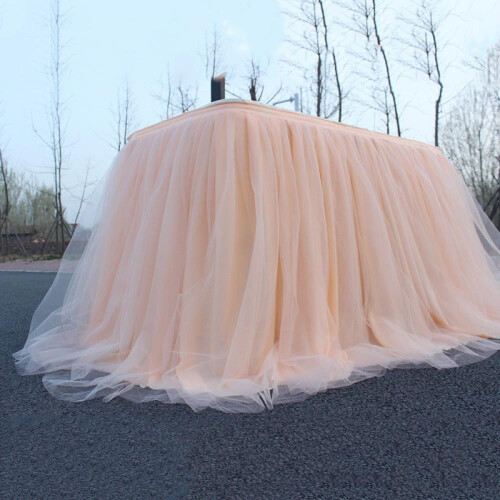 Tulle Table Skirt – Multi-Colour Fluffy Decorative Cloth,