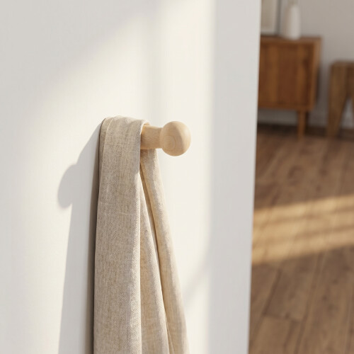 16Pcs Sturdy Beech Wood Wall Pegs for Key Organizer Hat Coat Rack 2