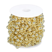 1 Rolle Pearl-Bead-Kette ABS-Gold 8mm/3mm 30m
