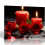Rose lærredsvægkunst – Sort & rødt blomsterprint 1