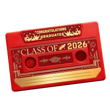 Carte de Message vocal à bande rétro avec Cassette-Rouge
