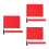 24Pcs Durable Red Cotton Referee Flags with Stainless Steel Handles 6