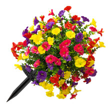 Kunstmatige Morning Glory-plant met grondpaal-Gemengde kleuren