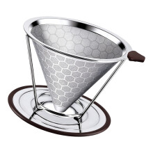 600 mesh roestvrijstalen koffiefilter met stabiele basis