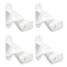 4 Piece Wall Mounted Drapery Stick Holders Bedroom-White