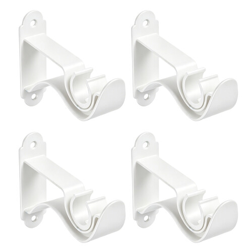 4 Piece Wall Mounted Drapery Stick Holders Bedroom-White