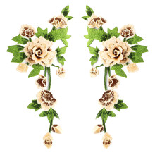 Künstlerische florale Nähflicken aus Polyester, ideal zum-Braun
