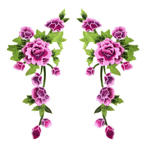 Patchs de couture en forme de fleurs délicates avec-Violet Rouge