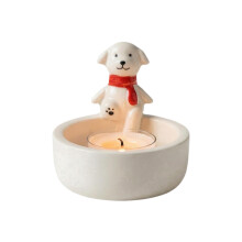 Dog Candle Holders Cartoon Dog Warming Its Paws Tealight-1