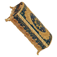 Elegante europäische stilvolle Emaille-Schmuckschatulle zur-Blau