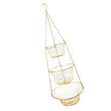 Bol Ă fruits en fer pliable Ă 3 niveaux avec motifs floraux-Or