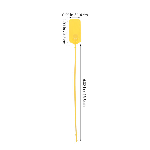 100Pcs Yellow Plastic Security Tags for Clothes One-Time Use Fastener 1