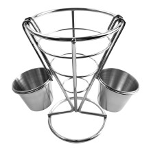 IJzeren frietmand met sausbeker voor keukenrestaurant en
