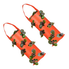Hanging Strawberry Grow Bags Breathable Plant Pouches-Tangerine