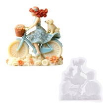 Sturdy Silicone Bike Girl Mould Great For Home Candle Soap And