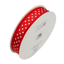 Stylish Round Dot Organza Ribbon For Creative Crafts-Red