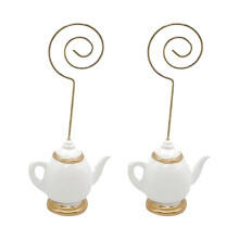 2Pcs Teapot Seat Card Holder with Resin Base For Wedding-teapot