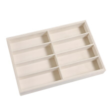 Elegant Wooden Eyeglass Display Tray With Soft Velvets-Beige.