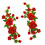 Polyester Flower Embroidery Applique For Shirts Jackets-Red 1