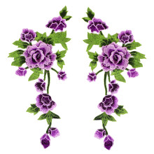 Vibranting Floral Flower Sewing On Patches Craft From-Purple