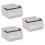 Set Of 3 Space Saving Stackable Storage Bin For Closet-White 1