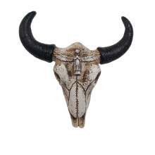 Unique Cow Skull Sculpture Resin Animal Head-angel horns