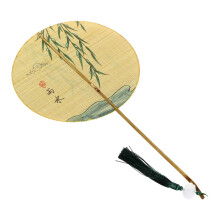 Natural Bamboos Chinese Round Cooling Fan Portable-rainwater