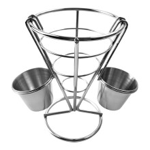 Decorative Metal Wire Snacks Tray French Fry Holder Cone Basket