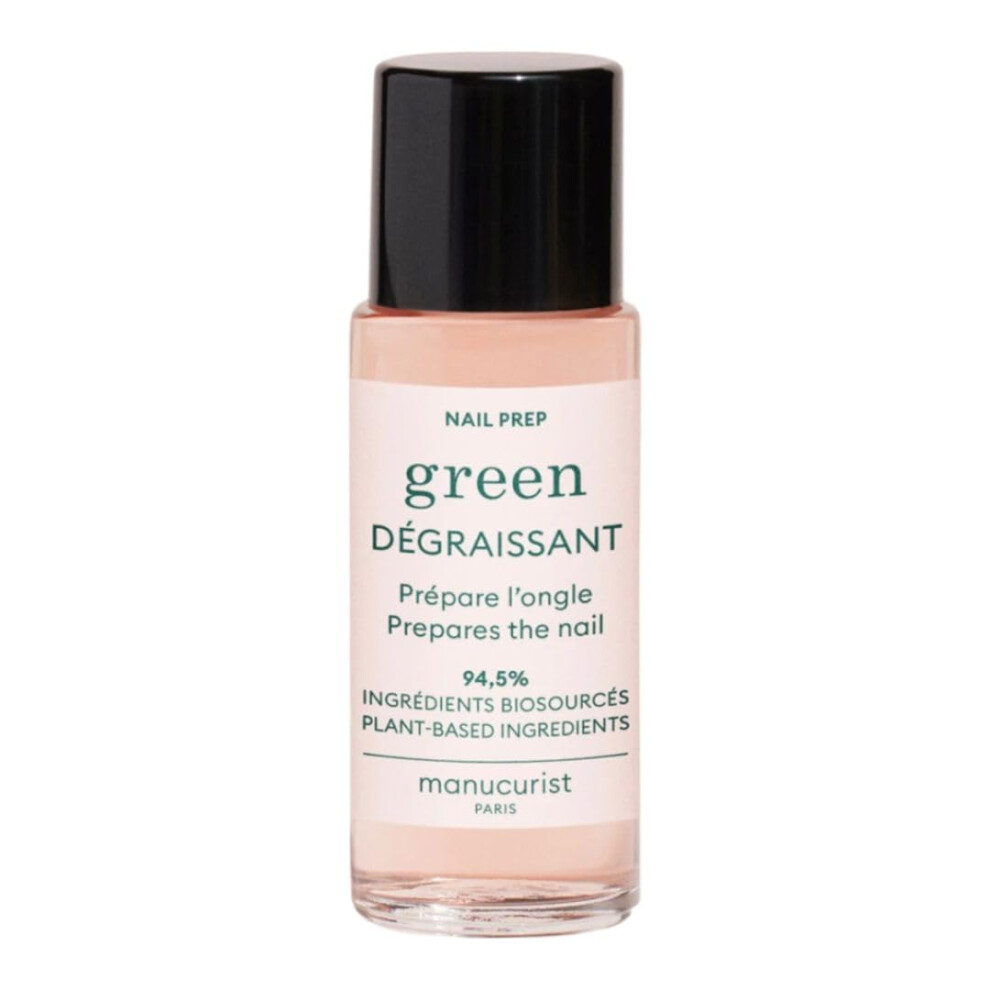 Manucurist Green Nail Degreaser - Efficient And Bio-Sourced 94,5% - Extend The Wear Of Nail Polish - Compatible System - Nail Care - Nail Cleane