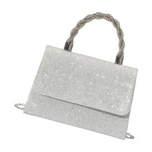 Elegante Abendtasche mit Kettenhandtasche und-Silber