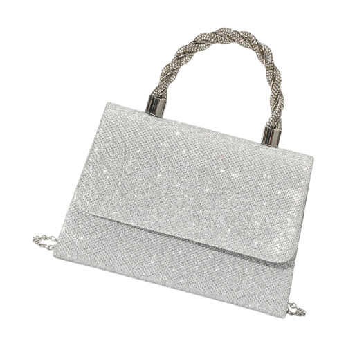 Elegante Abendtasche mit Kettenhandtasche und-Silber