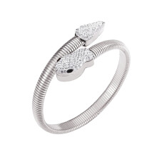 Eleganter offener Armreif in Reptilform-Z137 stahlfarbener BH