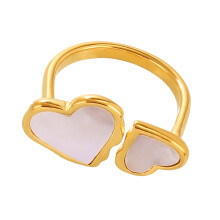 Verstellbare Fingerringe in Herzform. Zarte offene Ringe-Gold