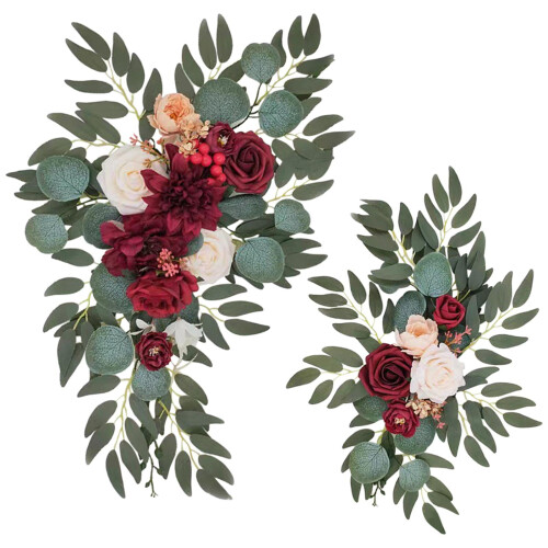 2pcs Rustic Artificial Wedding Arch Flowers