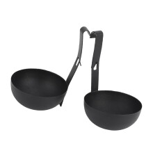 2er-Set Eierpocher aus Edelstahl, schwarz, antihaftbeschichtet