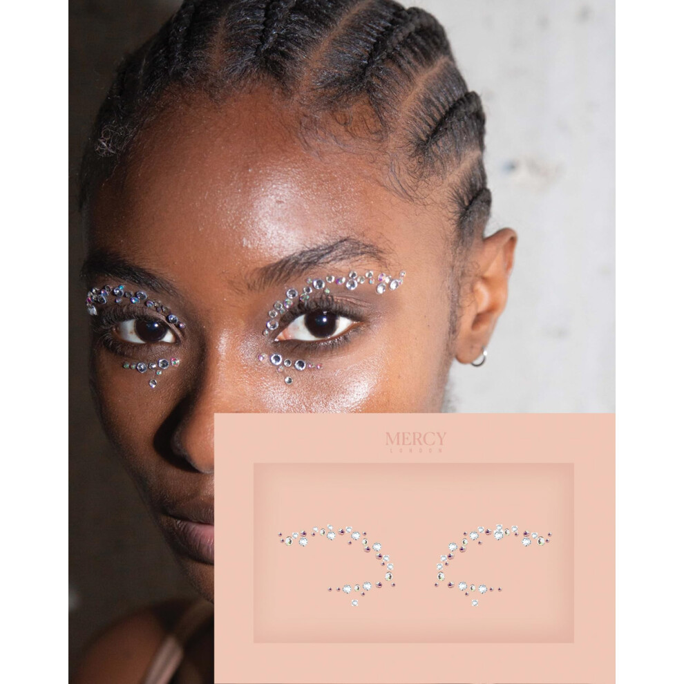 Mercy London Eye Dazzle Face Jewels By Eye Liner Crystal Costume Accessories Face Gems Jewels All In One Halloween Headpiece Stick On