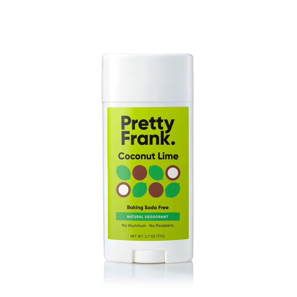 Pretty Frank Natural Aluminum-Free Deodorant Stick, Baking Soda-Free, Coconut Lime (1-Pack) | Sensitive Skin Friendly, Effective Odor Control For Wome