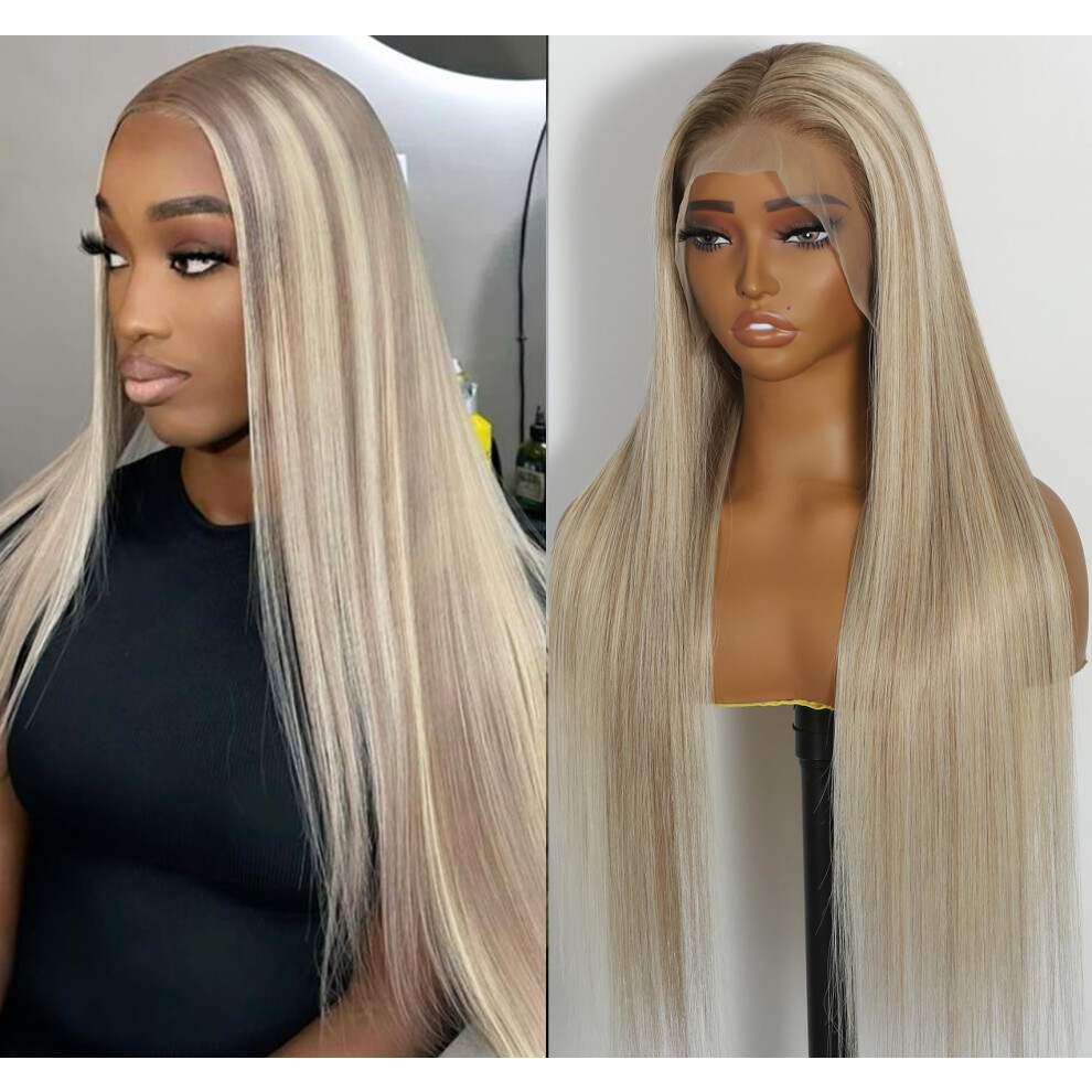 Origen Unisex Black,Brown Blonde Highlighted Brown Lace Front Human Hair Wigs With Baby Hair For Black Women Pre Plucked Straight Colored 13X6 Lace Frontal Glueless Wig